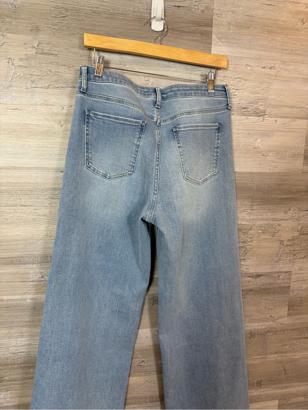Quince Bella Stretch Wide Leg Jeans Light Wash Size 31 Organic Cotton - Picture 4 of 7